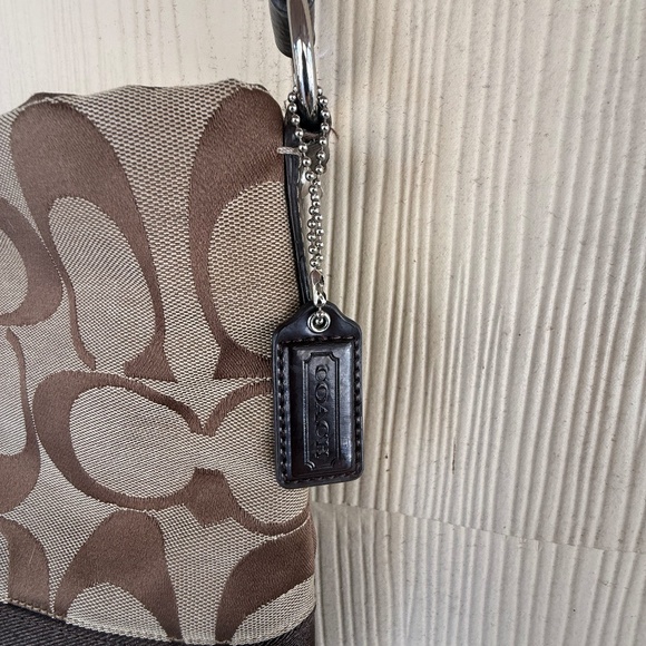 Coach Signature F19220 Crossbody Shoulder Handbag Purse Brown - Picture 3 of 6